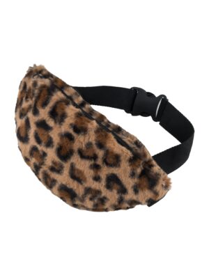 Kostümzubehör Bauchtasche Plüsch Leopard beige/braun