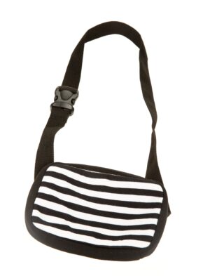 Kostümzubehör Bauchtasche gestreift schwarz/weiß one size