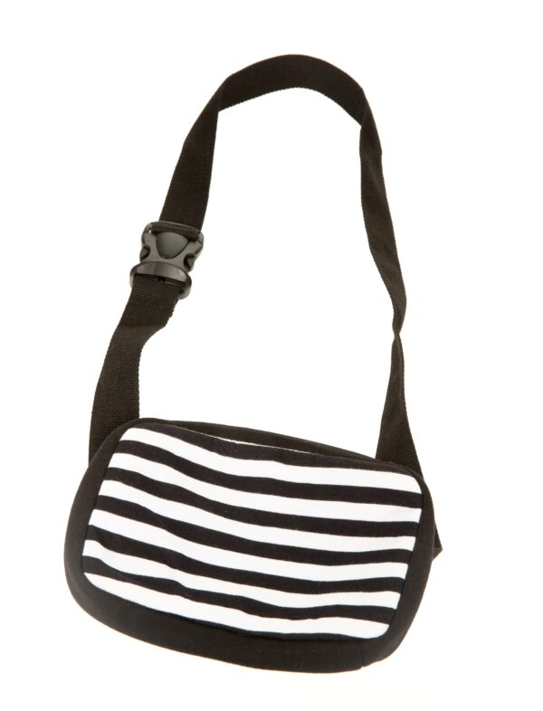 Kostümzubehör Bauchtasche gestreift schwarz/weiß one size
