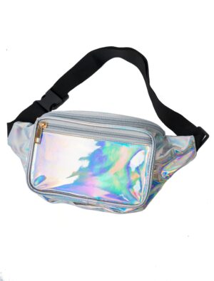 Kostümzubehör Bauchtasche metallic silber