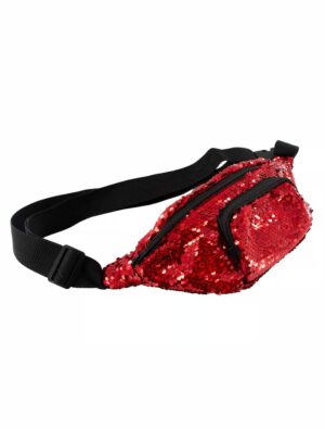 Kostümzubehör Bauchtasche mit Pailletten rot