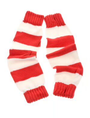 Kostümzubehör Beinstulpen 50cm rot/weiß