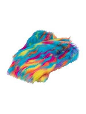Kostümzubehör Beinstulpen Fell 38cm Hippie bunt one size Farbe: bunt