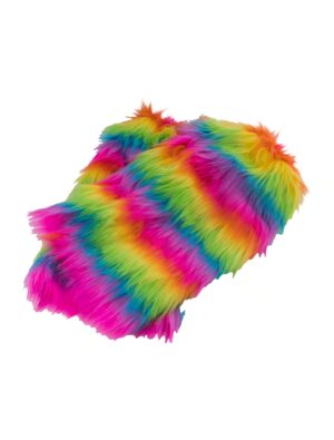 Kostümzubehör Beinstulpen Fell 38cm gestreift rainbow one size
