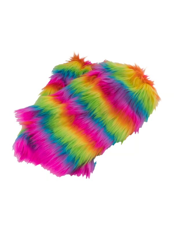 Kostümzubehör Beinstulpen Fell 38cm gestreift rainbow one size
