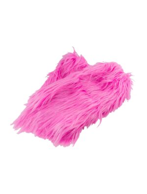 Kostümzubehör Beinstulpen Fell 38cm mit Silberfäden pink one size