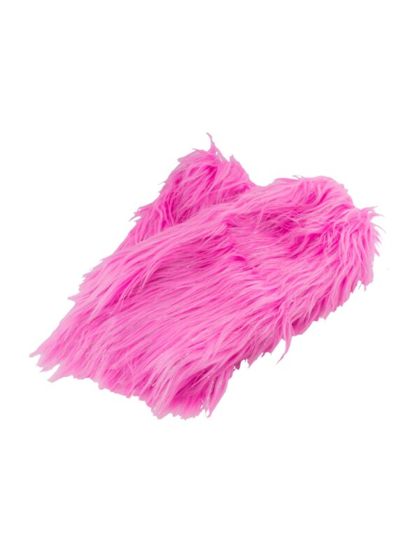 Kostümzubehör Beinstulpen Fell 38cm mit Silberfäden pink one size
