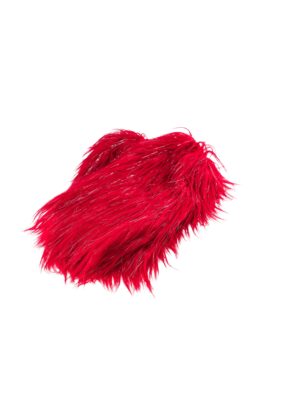 Kostümzubehör Beinstulpen Fell 38cm mit Silberfäden rot one size