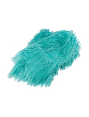 Kostümzubehör Beinstulpen Fell 38cm mit Silberfäden türkis one size