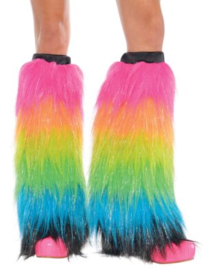 Kostümzubehör Beinstulpen Fell bunt Farbe: bunt