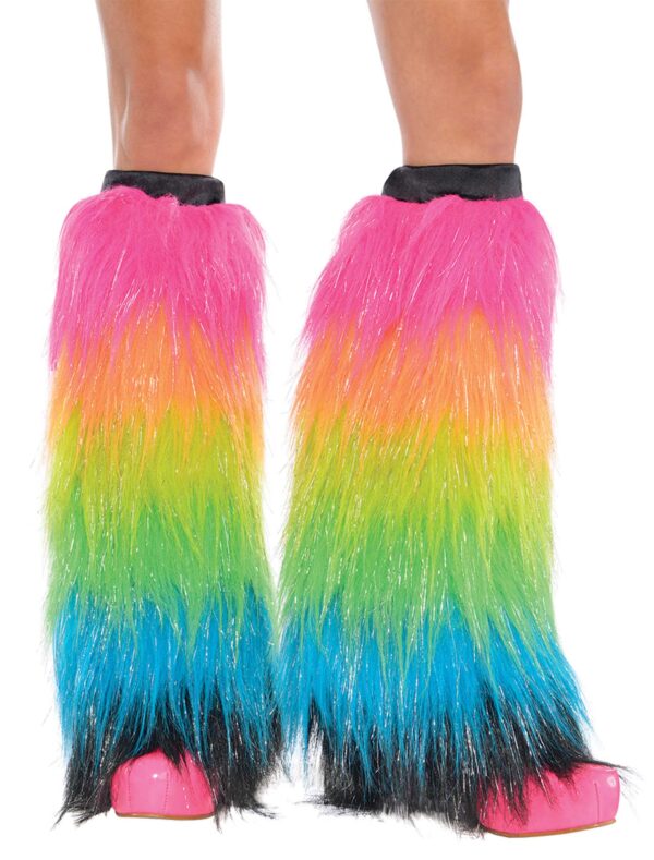Kostümzubehör Beinstulpen Fell bunt Farbe: bunt