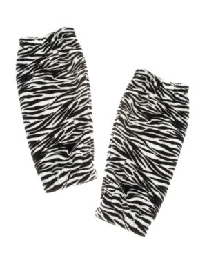 Kostümzubehör Beinstulpen Zebra Farbe: schwarz/weiß