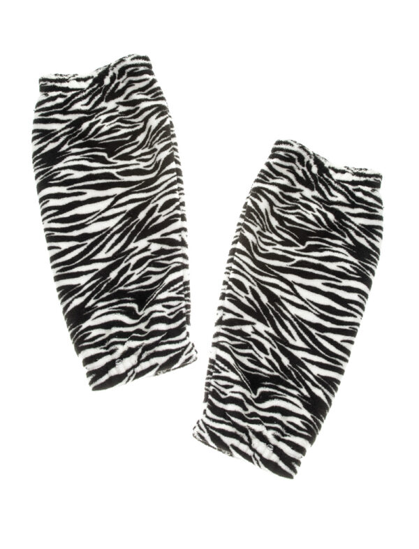 Kostümzubehör Beinstulpen Zebra Farbe: schwarz/weiß