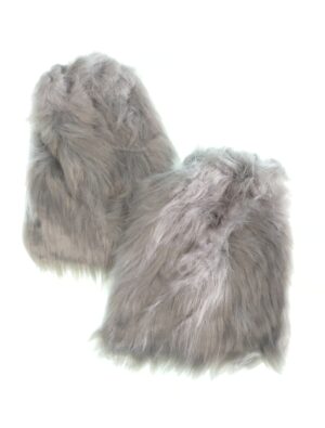 Kostümzubehör Beinwärmer Plüsch Wolf Damen rot/grau one size