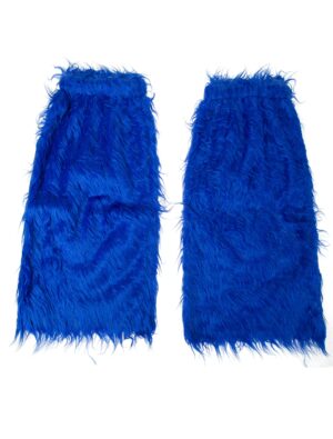 Kostümzubehör Beinwärmer Plüsch blau