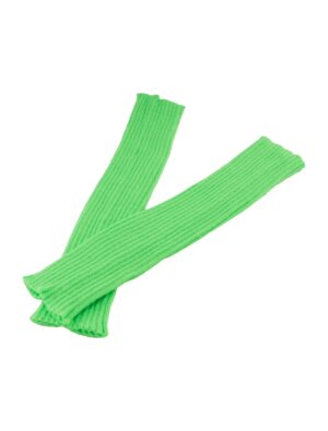 Kostümzubehör Beinwärmer Strick neongrün one size