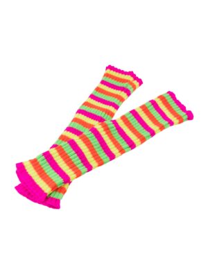 Kostümzubehör Beinwärmer gestreift neon bunt one size Farbe: bunt