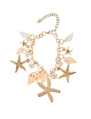 Kostümzubehör Bettelarmband Muscheln Farbe: gold