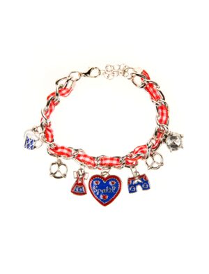 Kostümzubehör Bettelarmband Spatzl rot/weiß