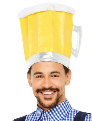 Kostümzubehör Bierhut gelb/weiß