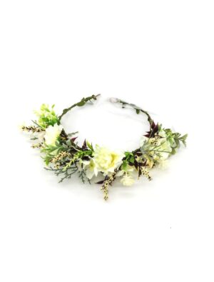 Kostümzubehör Blumenhaarkranz Gesteck weiß