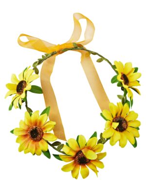 Kostümzubehör Blumenhaarkranz Sonnenblume Farbe: gelb