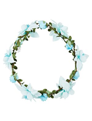 Kostümzubehör Blumenhaarkranz hellblau