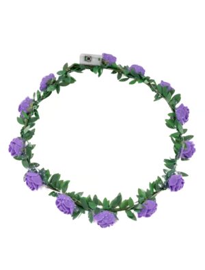 Kostümzubehör Blumenhaarkranz mit LED lila