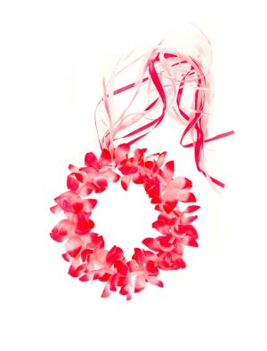 Kostümzubehör Blumenhaarkranz pink