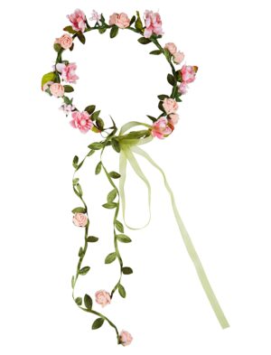Kostümzubehör Blumenhaarkranz rosa