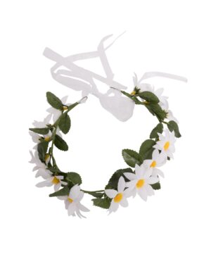 Kostümzubehör Blumenhaarkranz weiß