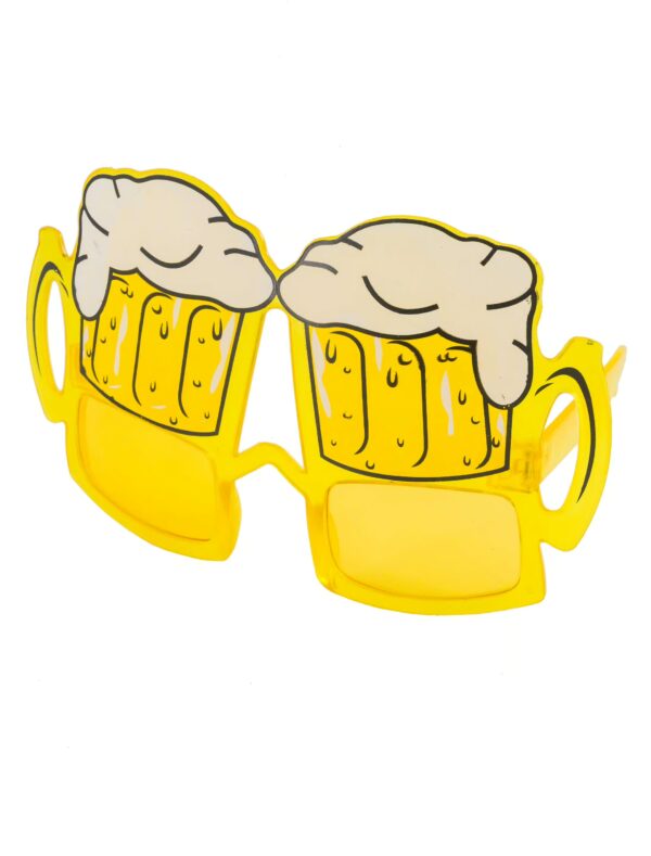 Kostümzubehör Brille Biergläser gelb/weiß