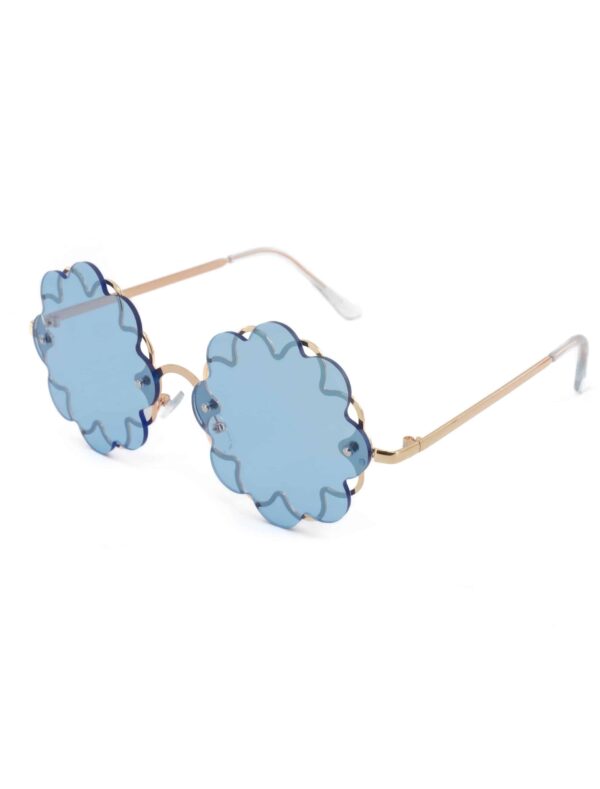 Kostümzubehör Brille Blume blau