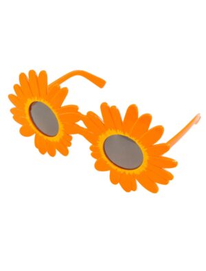 Kostümzubehör Brille Blume orange