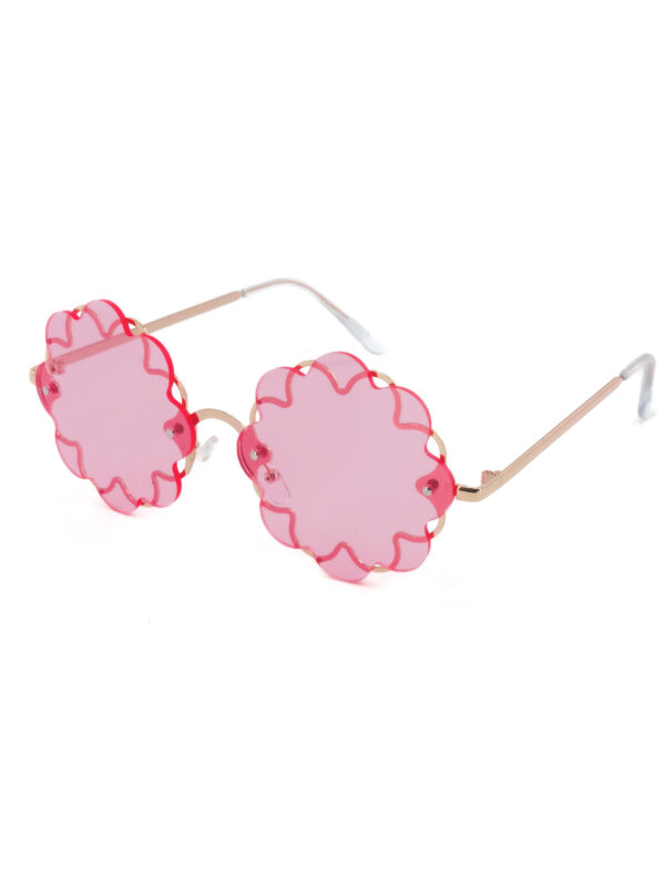 Kostümzubehör Brille Blume pink