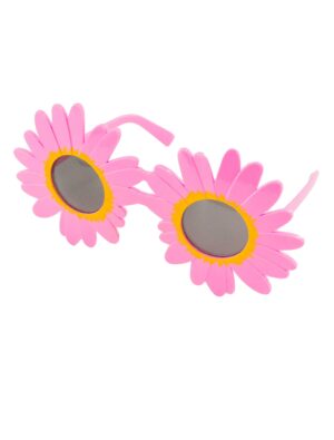 Kostümzubehör Brille Blume rosa