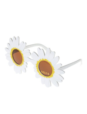 Kostümzubehör Brille Blumenrahmen weiß