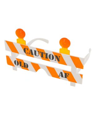 Kostümzubehör Brille "CAUTION OLD AF" rot/weiß