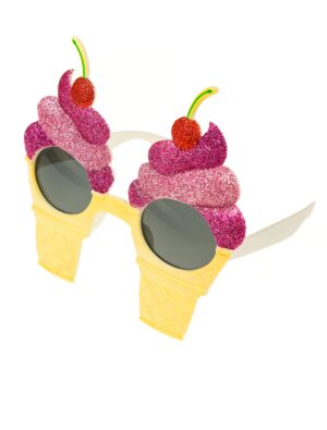 Kostümzubehör Brille Candy Kirscheis pink