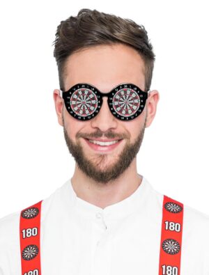 Kostümzubehör Brille Darts mehrfarbig