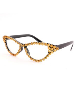 Kostümzubehör Brille Diamantoptik gold