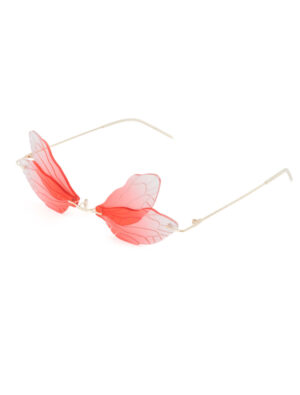 Kostümzubehör Brille Flügel rot