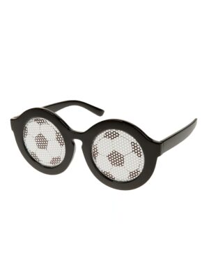 Kostümzubehör Brille Fußball Farbe: schwarz/weiß
