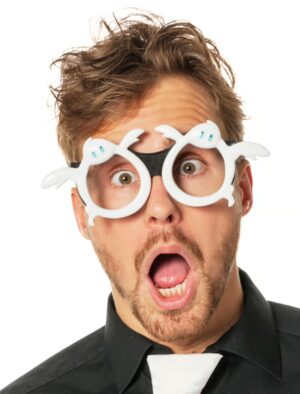 Kostümzubehör Brille Geister weiß