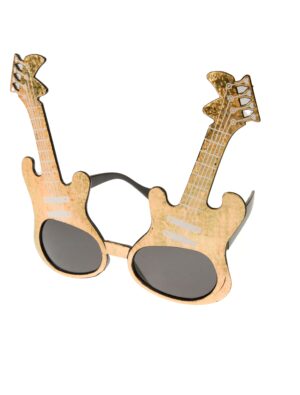Kostümzubehör Brille Gitarre gold