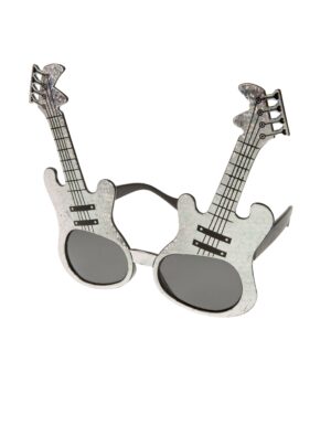 Kostümzubehör Brille Gitarre silber