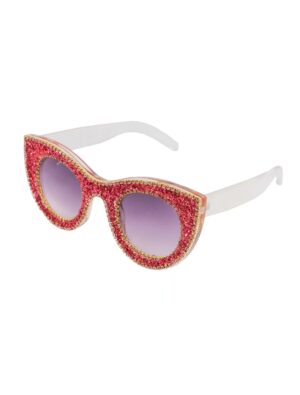 Kostümzubehör Brille Glamour Glitzer pink