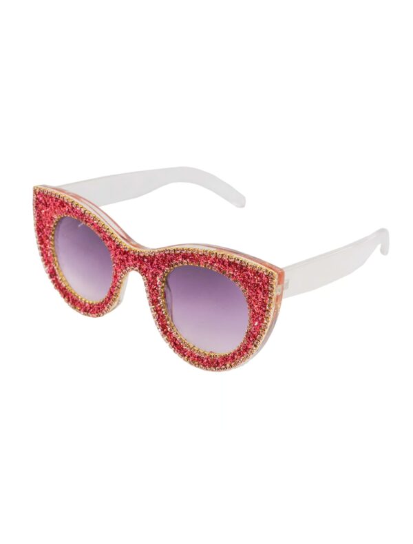 Kostümzubehör Brille Glamour Glitzer pink