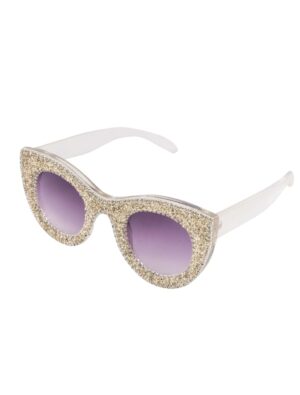 Kostümzubehör Brille Glamour Glitzer silber