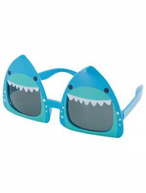 Kostümzubehör Brille Hai blau